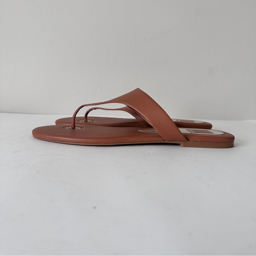 NEW Dolce Vita Kittle Brown Leather Thong Women's Sandals, Sz 9